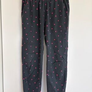 Marine Layer Black Lounge Pants with Pink and Purple Accents
